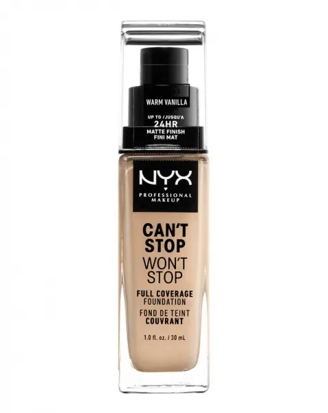 NYX Professional Makeup Can't Stop Won't Stop Full Coverage Foundation teljes fedésű alapozó - Warm Vanilla