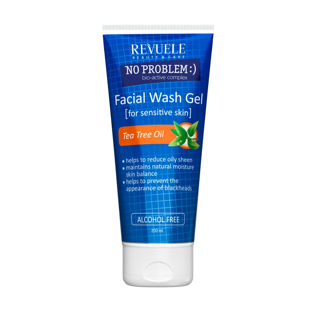 Revuele No Problem Facial Washing Gel Tea Tree Oil Akné és Pattanás elleni Arclemosó Gél Teafaolajjal