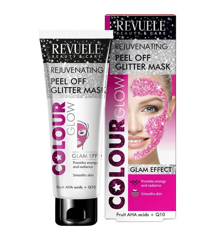 Revuele Regenerating Peel-off Glitter Mask - Lehúzható Pink Glitter Maszk Color Glow - Pink