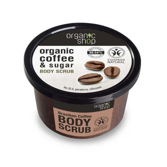 Organic Shop Body Scrub Brazilian Coffee testradír (250 ml)