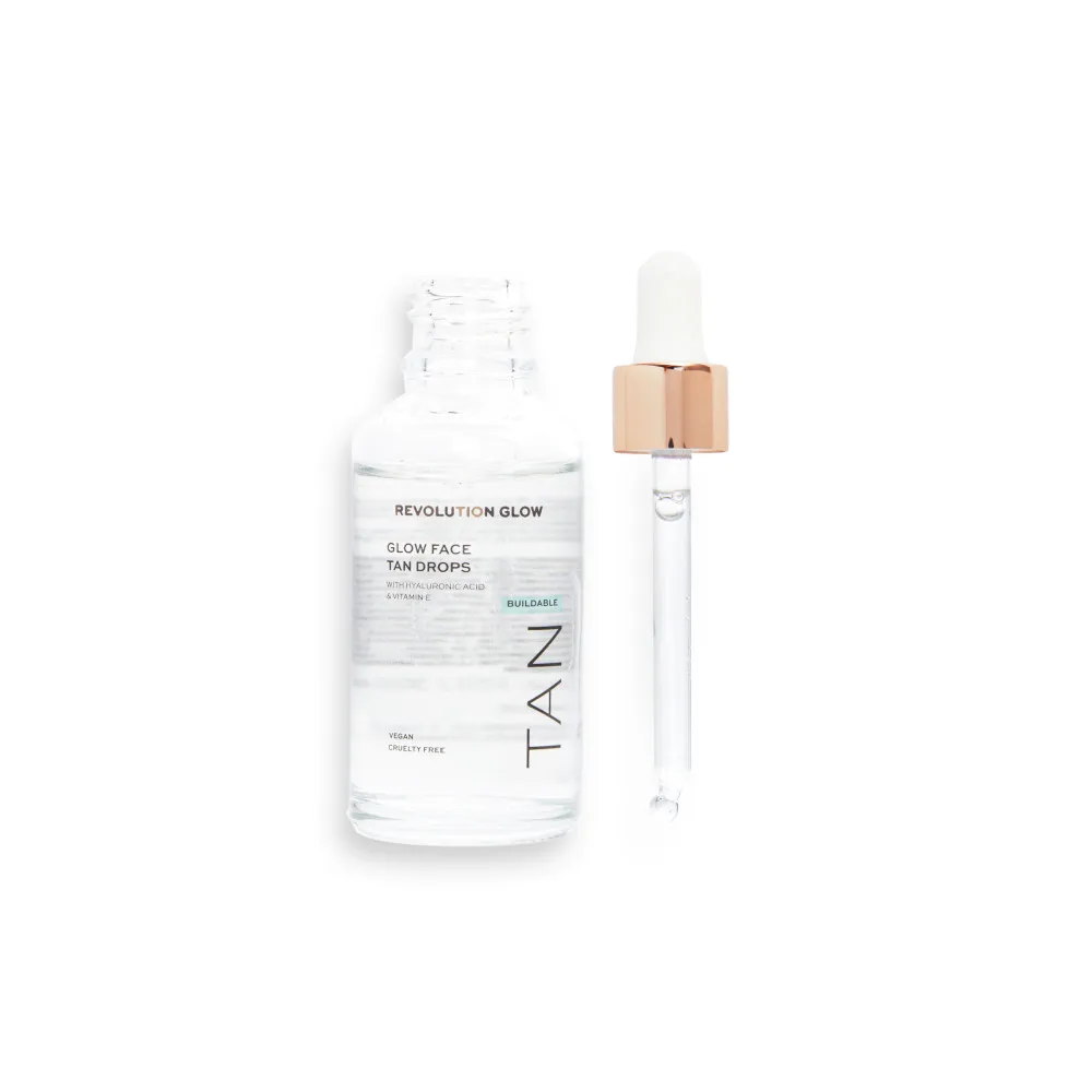 Revolution Skincare Glow Buildable Face Tanning Drops With Illuminating Hyaluronic önbarnító cseppek arcra