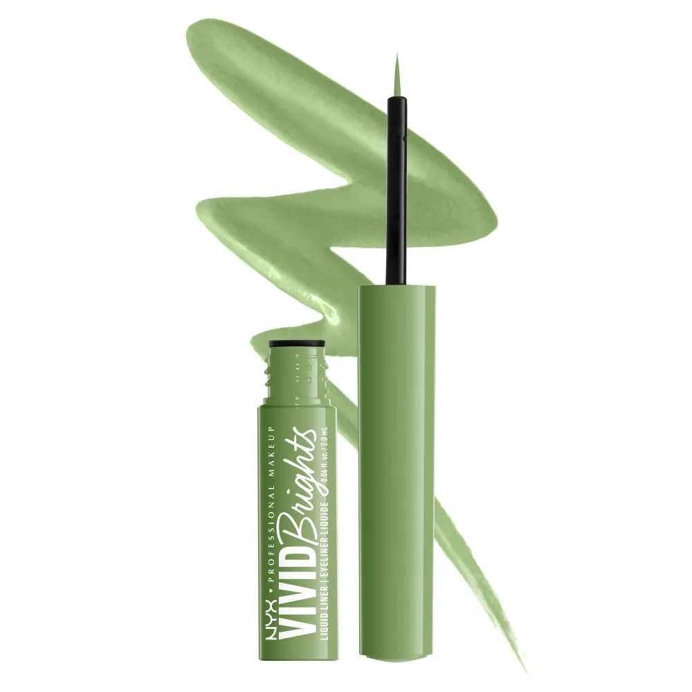 NYX Professional Makeup Vivid Brights Colored Liquid Eyeliner - Ghosted Green (VBLL02) - folyékony tus