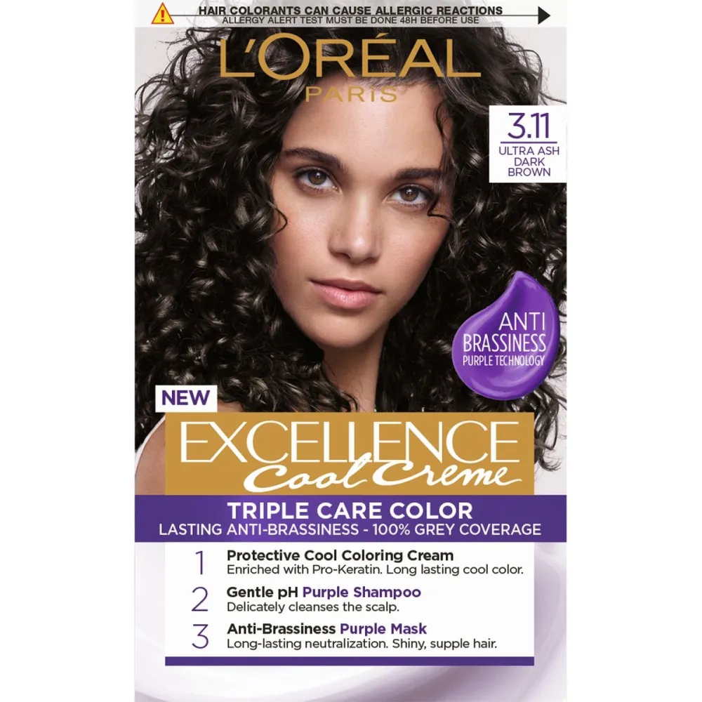 L’Oréal Paris EXCELLENCE Cool Cremes hajfesték - 3.11 Ultra Ash Dark Brown