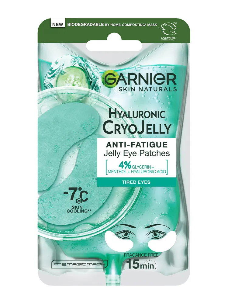 Garnier Hyaluronic Cryo Jelly Eye Mask szemmaszk hűsítő hatással