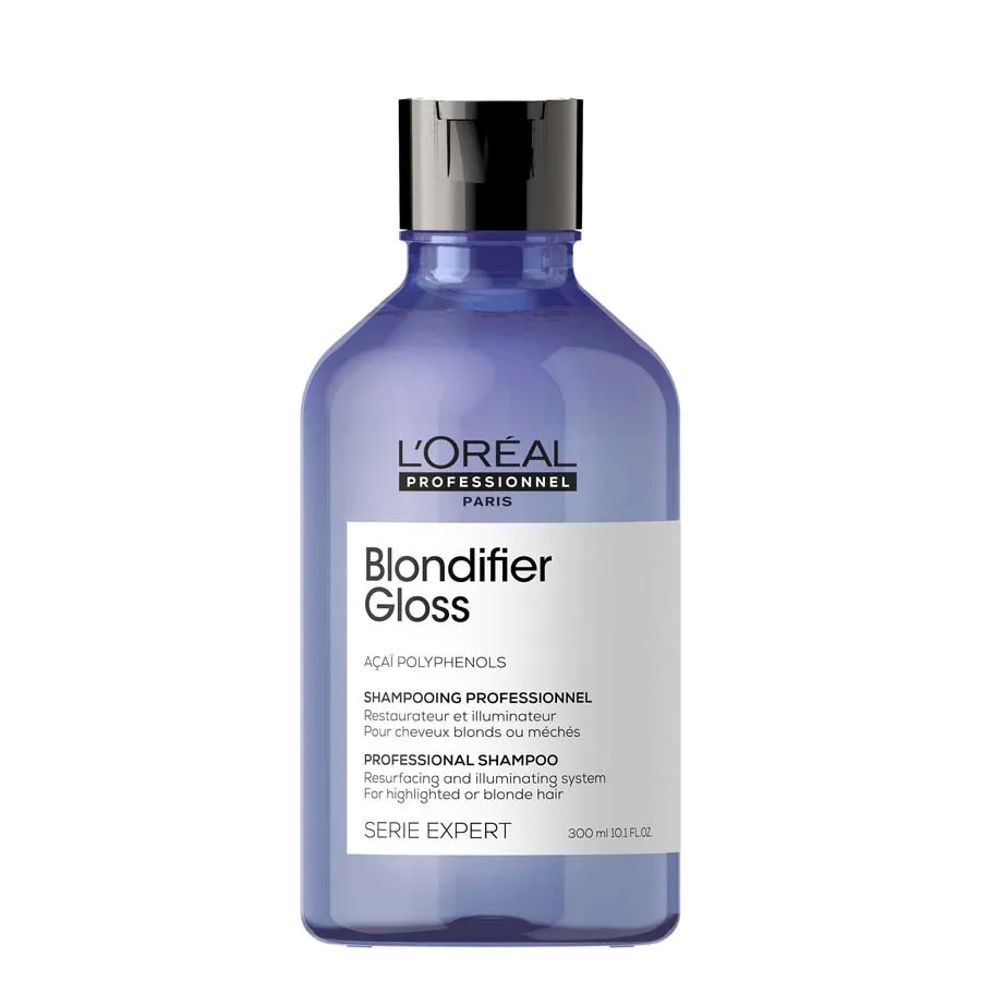 L'Oréal Professionnel Paris Serie Expert Blondifier Gloss Shampoo megszépítő és regeneráló sampon szőkített, melírozott, hideg szőke hajra