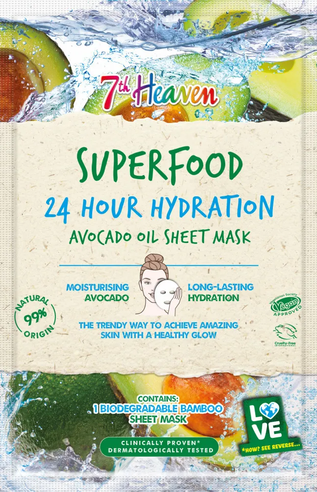 Montagne Jeunesse hidratáló avokádóolajos lapmaszk 24H Hydration Avocado Oil Sheet Mask 