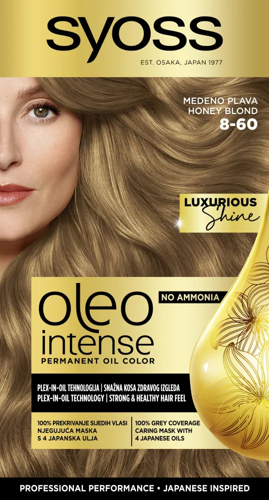 Syoss -tartós olajfesték-Oleo Intense Permanent Oil Color - 8-60 Honey Blond