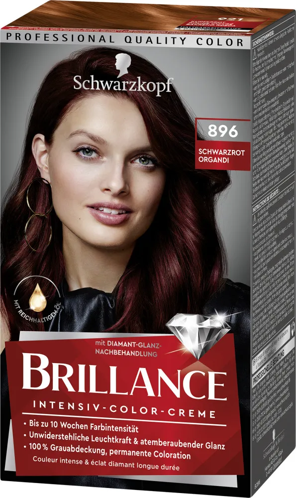 Schwarzkopf Brillance hajfesték - Intensive Color Cream - 896 Black Red Lace