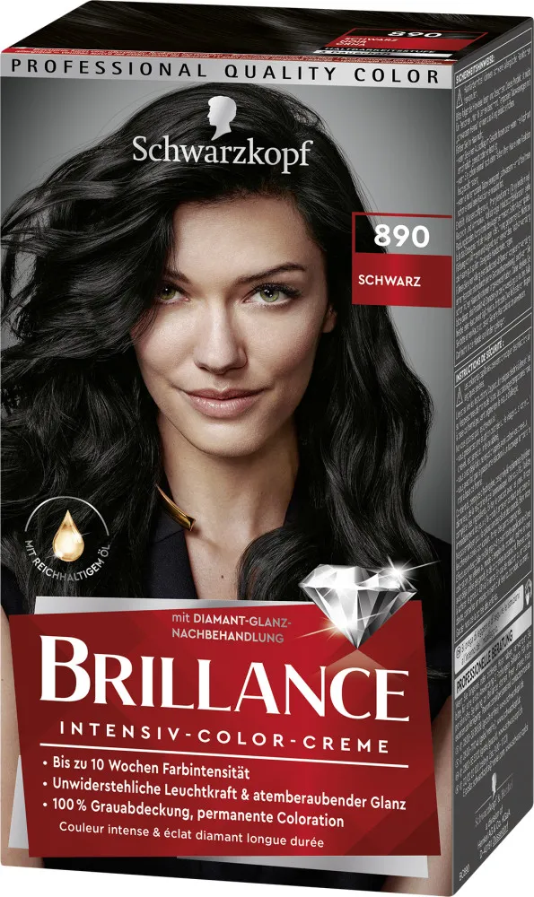 Schwarzkopf Brillance hajfesték - Intensive Color Cream - 890 Black