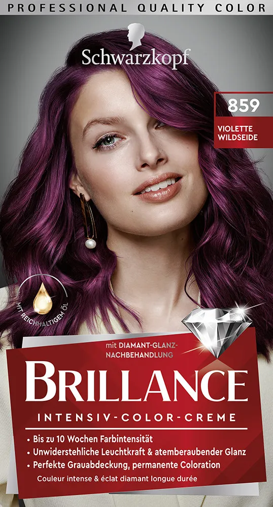 Schwarzkopf Brillance hajfesték - Intensive Color Cream - 859 Silky Purple