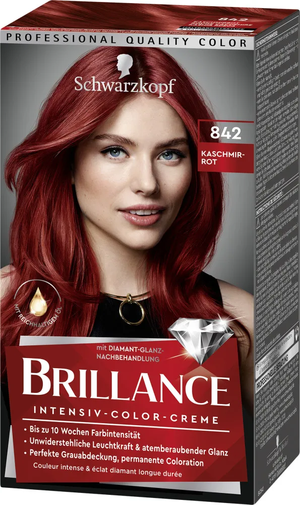 Schwarzkopf Brillance hajfesték - Intensive Color Cream - 842  Cashmere Red