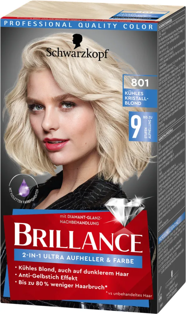 Schwarzkopf Brillance hajfesték - 2in1 Lighter & Color - 801 Diamond Blond