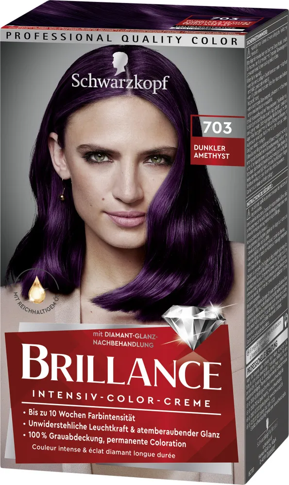 Schwarzkopf Brillance hajfesték - Intensive Color Cream - 703  Dark Amethyst