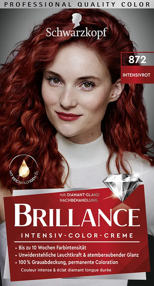 Schwarzkopf Brillance hajfesték - Intensive Color Cream - 872  Intense Red