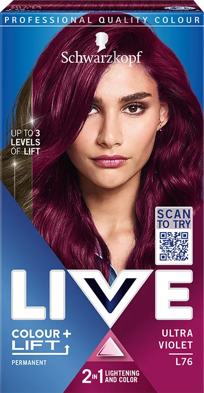 Schwarzkopf hajfesték - Live Colour + Lift - L76 Ultra Violet